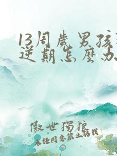 13周岁男孩叛逆期怎么办