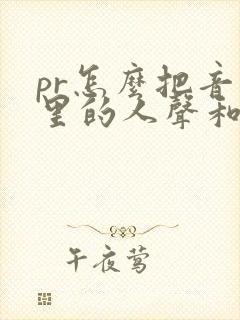 pr怎么把音频里的人声和音乐分开