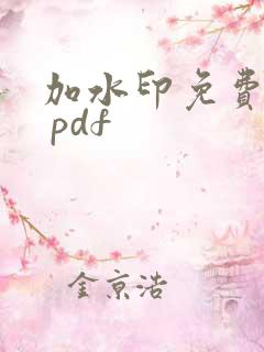 加水印免费软件 pdf
