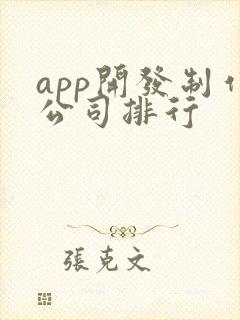 app开发制作公司排行