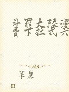 斗罗大陆漫画免费下拉式六漫画网