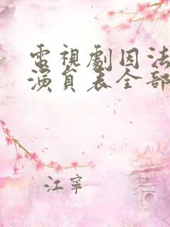 电视剧因法之名演员表全部