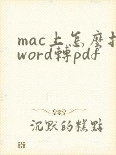 mac上怎么把word转pdf