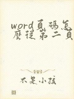 word页码怎么从第二页开始