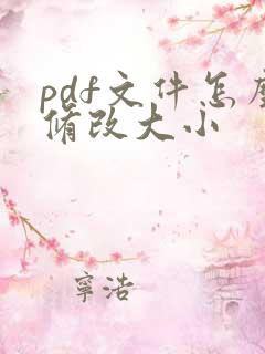 pdf文件怎么修改大小