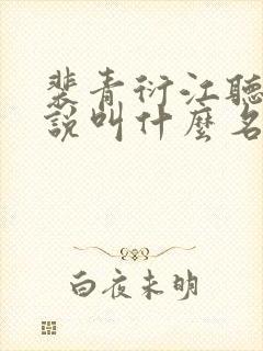 裴青衍江听绾小说叫什么名字