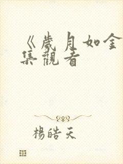 《岁月如金》全集观看