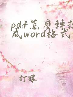 pdf怎么转换成word格式乱怎么办