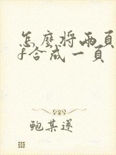 怎么将两页pdf合成一页