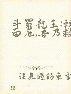 斗罗龙王:转生白厄,吾乃救世主