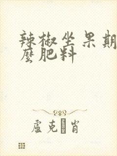 辣椒坐果期施什么肥料