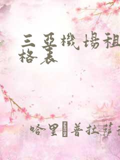 三亚机场租车价格表