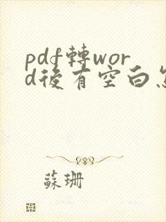 pdf转word后有空白怎么办
