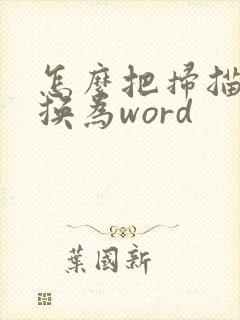 怎么把扫描件转换为word