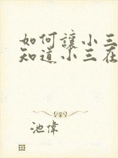 如何让小三老公知道小三在外面出轨呢