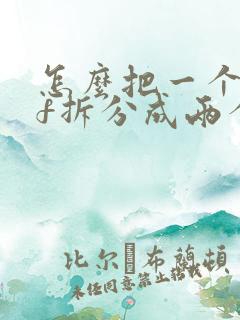 怎么把一个pdf拆分成两个pdf