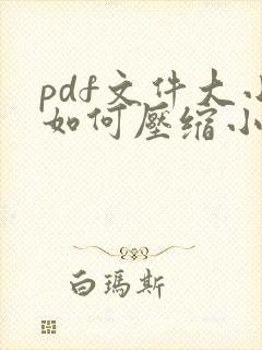 pdf文件大小如何压缩小一点