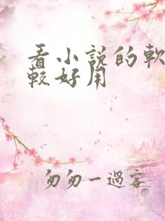 看小说的软件比较好用