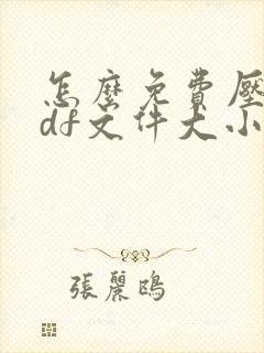 怎么免费压缩pdf文件大小