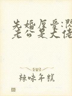 先婚厚爱:闪婚老公是大佬
