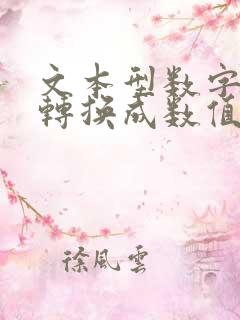文本型数字怎么转换成数值型数字