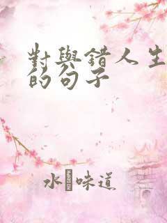 对与错人生哲理的句子
