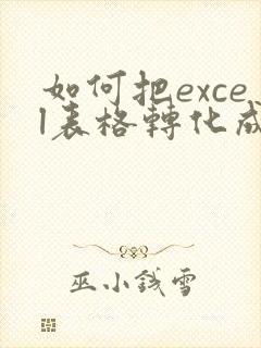 如何把excel表格转化成pdf