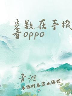 步数在手机哪里看oppo