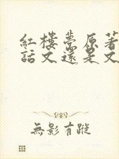 红楼梦原著是白话文还是文言文