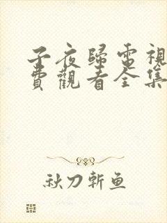 子夜归电视剧免费观看全集在线播放27集