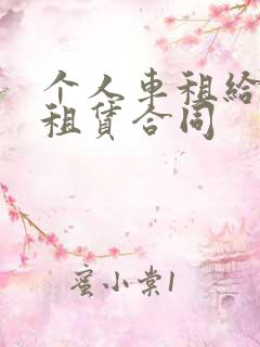 个人车租给公司租赁合同