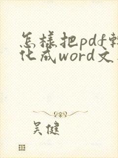 怎样把pdf转化成word文档