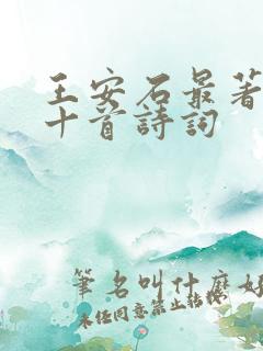 王安石最著名的十首诗词