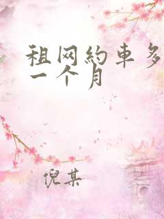 租网约车多少钱一个月