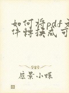 如何将pdf文件转换成可以编辑的文档