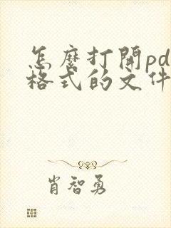 怎么打开pdf格式的文件