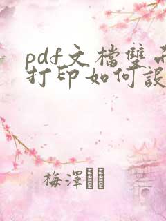 pdf文档双面打印如何设置