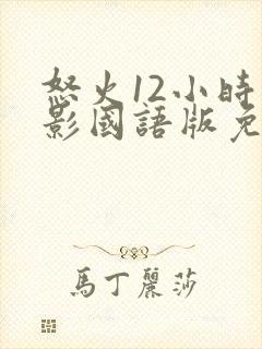 怒火12小时电影国语版免费播放