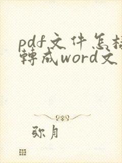 pdf文件怎样转成word文件
