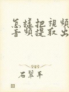 怎样把视频中的音频提取出来