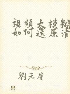 视频太模糊了 如何还原清晰度