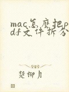 mac怎么把pdf文件拆分