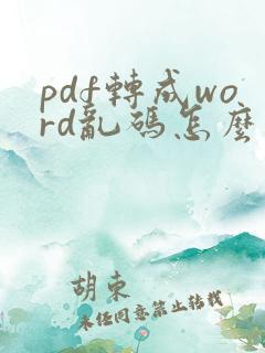 pdf转成word乱码怎么解决