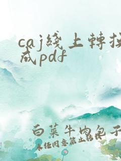 caj线上转换成pdf
