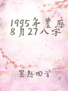 1995年农历8月27八字