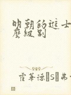 明朝的进士是什么级别