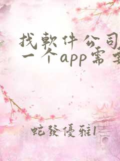 找软件公司开发一个app需要多少钱