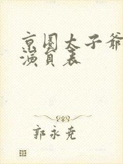 京圈太子爷短剧演员表