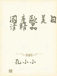 国产欧美日韩高清精品