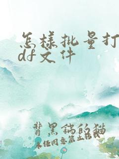 怎样批量打开pdf文件
